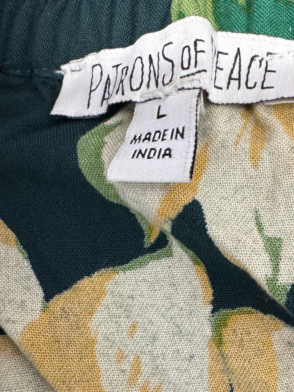 Patrons of Peace Teal Floral Maxi Skirt. Size Large - Picture 6 of 8